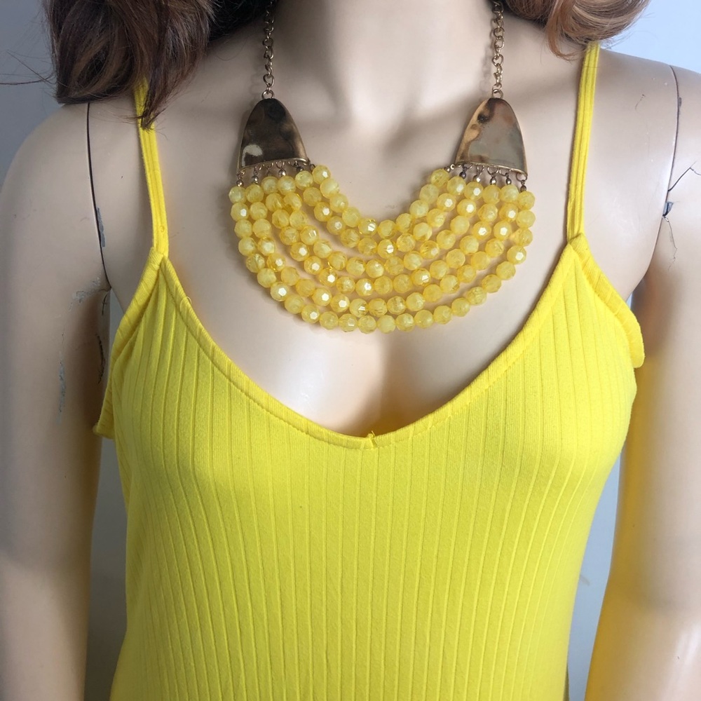 2x Plus Size Solid Yellow Ribbed Long Maxi Sleeve… - image 3